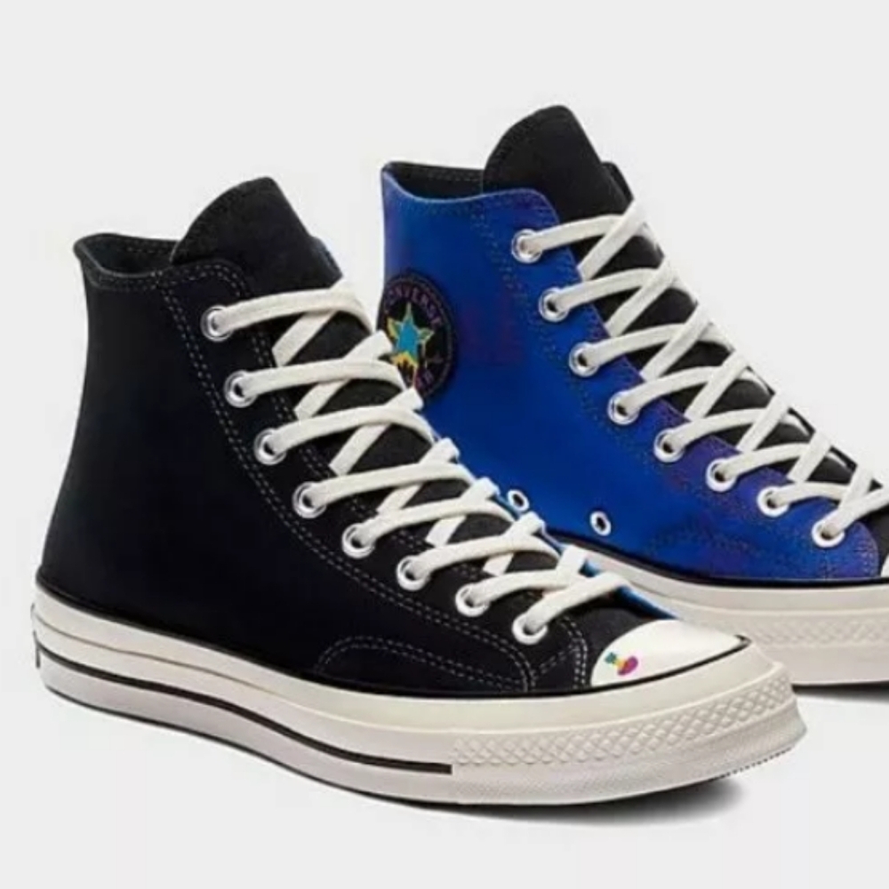 Converse Black and Blue High-Top Sneakers